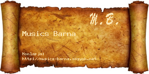 Musics Barna névjegykártya